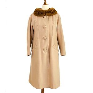 VINTAGE Fur Collar Coat
